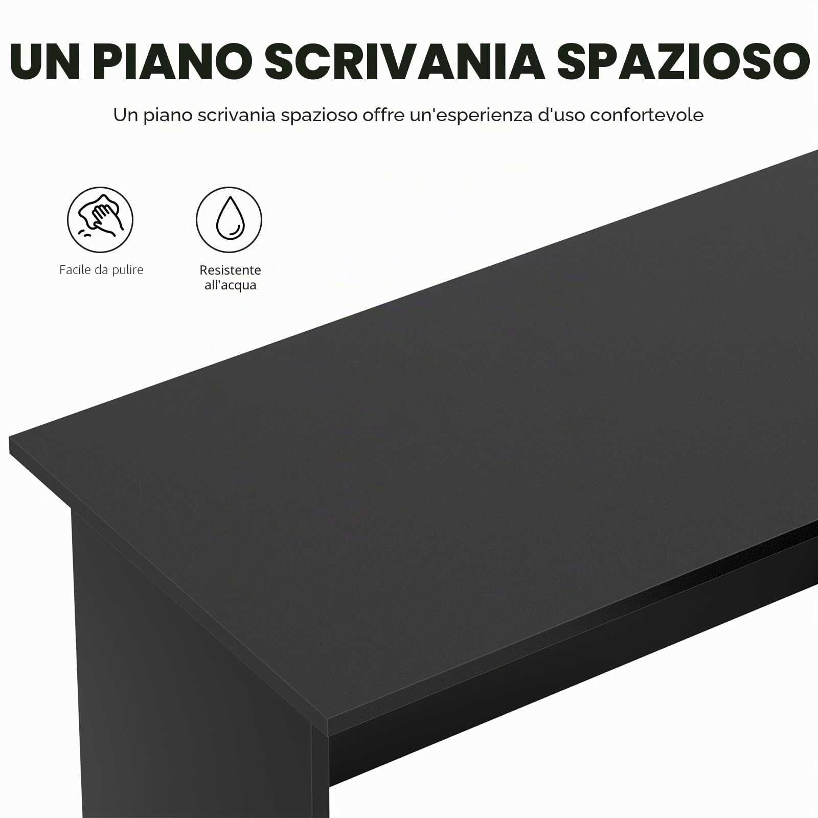 SogesHome Scrivania Angolare grande con 2 Ripiani Scrivania per Computer a Forma L Tavolo PC Robusto Postazione di Lavoro per Casa Ufficio Studio,130 cm x 136 cm