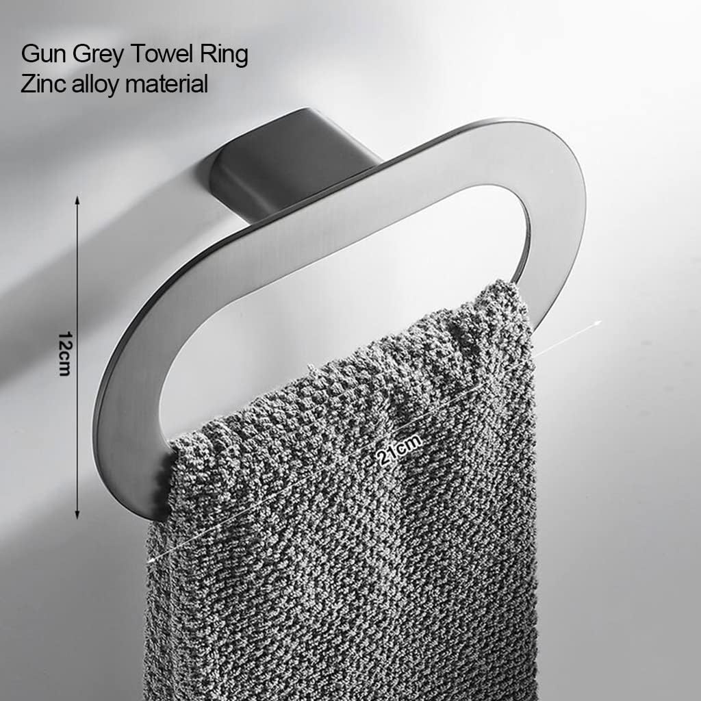 Bathroom Bath Towel Holder, Hand Towel Ring, Gun Grey Creative Towel Ring, Towel Rack, Toilet Towel Towel Holder, Hotel Wall Towel Hanger,B-A (B A)