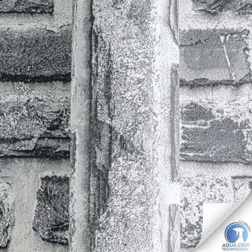 Livingwalls Wallpaper DESIGNDROP, precovered Non-Woven Wallpaper Stone in Grey, Black, 10,05m x 0,53m - Image 3