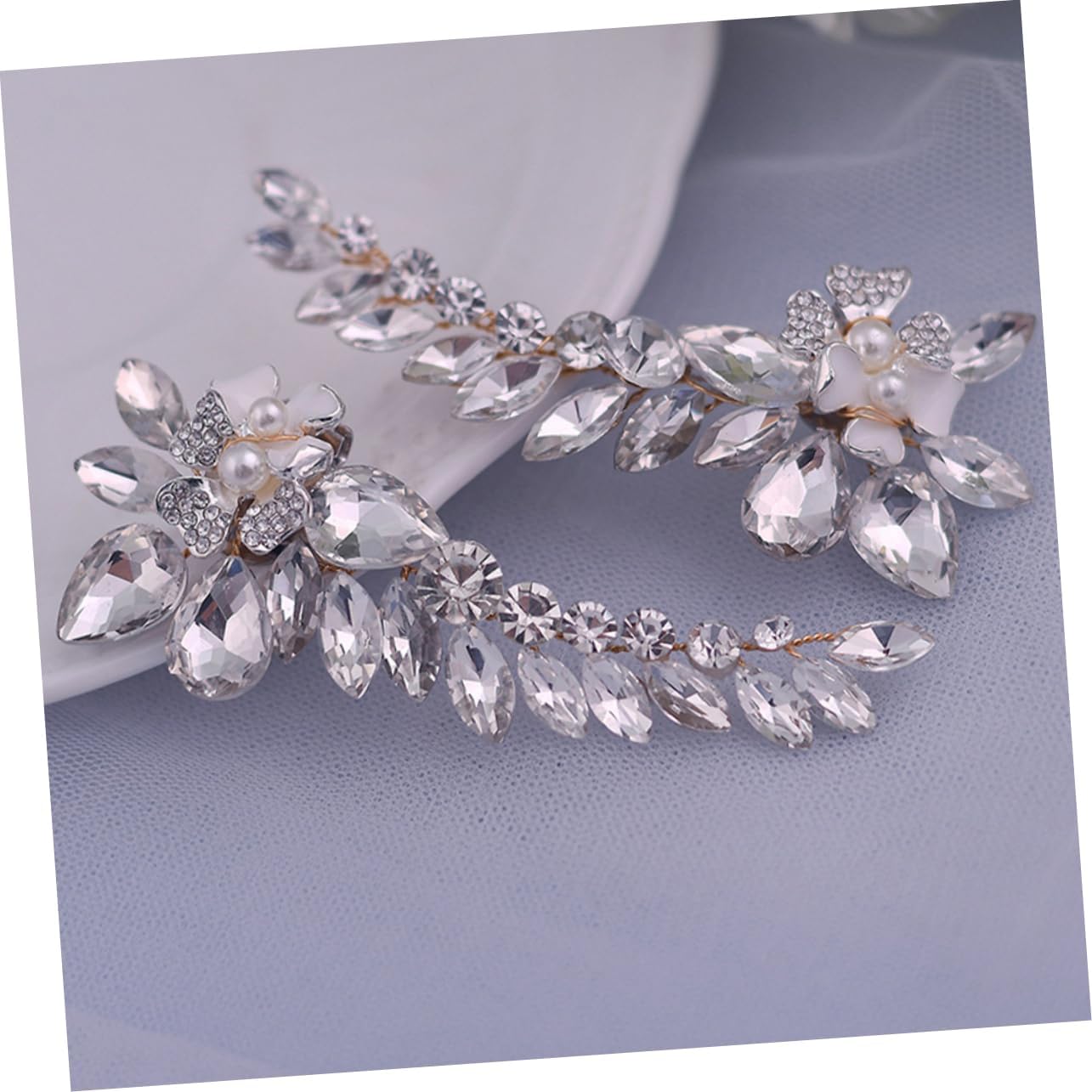 Rhinestone Shoe Buckles for Bridal Pearl Decorative Shoe Buttons Wedding and Party Accessories