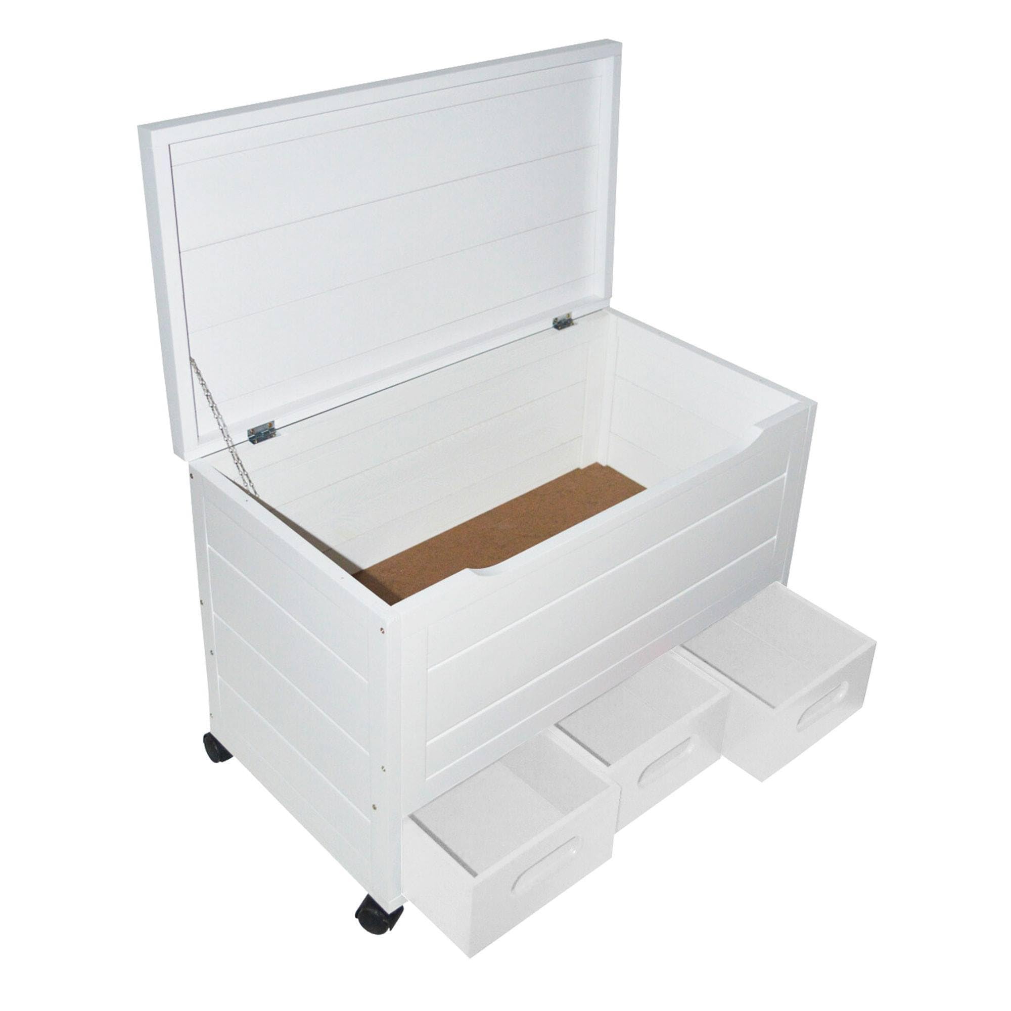 WELL HOME MOBILIARIO & DECORACIÓN Baúl con 3 cajones en color blanco 70,5x40x55x