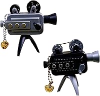 Vista 1 de Modelo de proyector de película retro en miniatura con trípode, película de estilo vintage de resina artesanal, mini accesorios de película