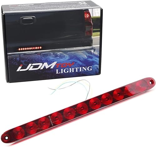 iJDMTOY Barra de luz LED roja de identificación para puerta trasera de camión de 15 pulgadas, compatible con Chevrolet Dodge, Ford, GMC, Nissan,