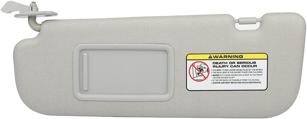 Windshield Sun Visor Left Driver Side for Hyundai for Elantra 2011-2015 Gray Car Visor Extender Without Sunroof with Mirror 852103X000TX