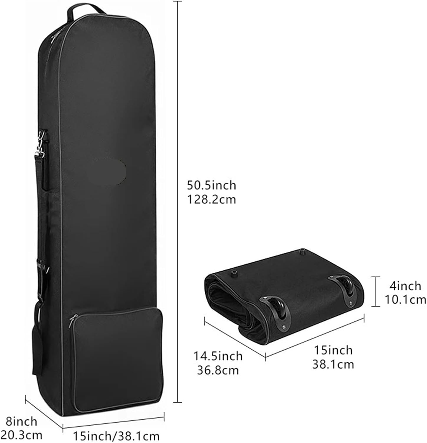Golf Airline Travel Bag with Wheels, Wear-Resistant 900D Polyester Oxford Cover & Premium Zippers
