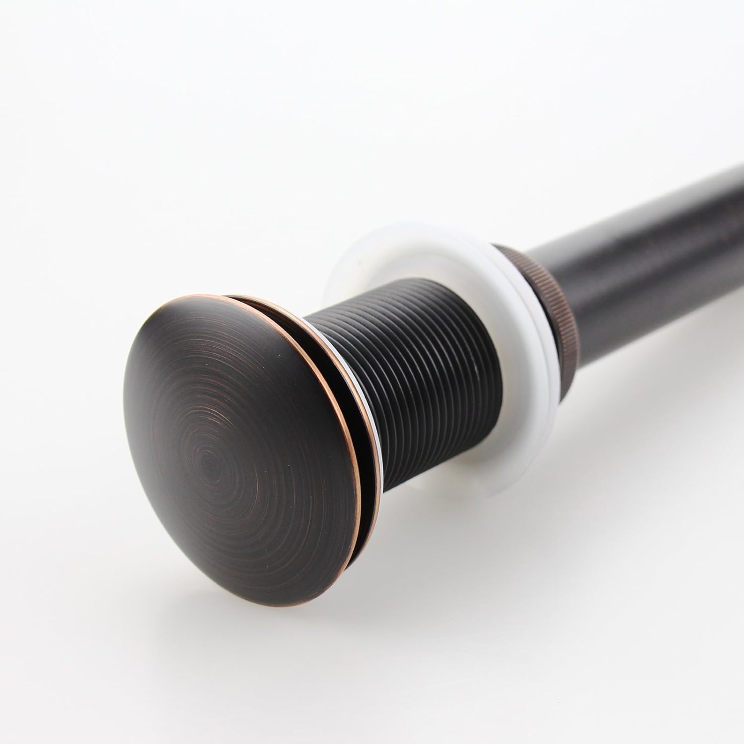 Bathroom Sink Pop Up Drain Assembly Without Overflow Fits 1.57 to 2.36 Inch Sink Openings with 1-1/4 Inch Tailpiece Large Cap Solid Brass Drain Stopper (Oil Rubbed Bronze)