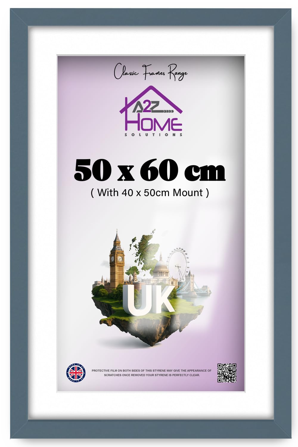 A2Z Home Solutions® Wall Poster Picture Frame With Mount to Hang Portrait or Landscape Art Gallery Dark Grey Photo Frame With White Mount- 50x60cm Pic Size 40x50cm — image 1