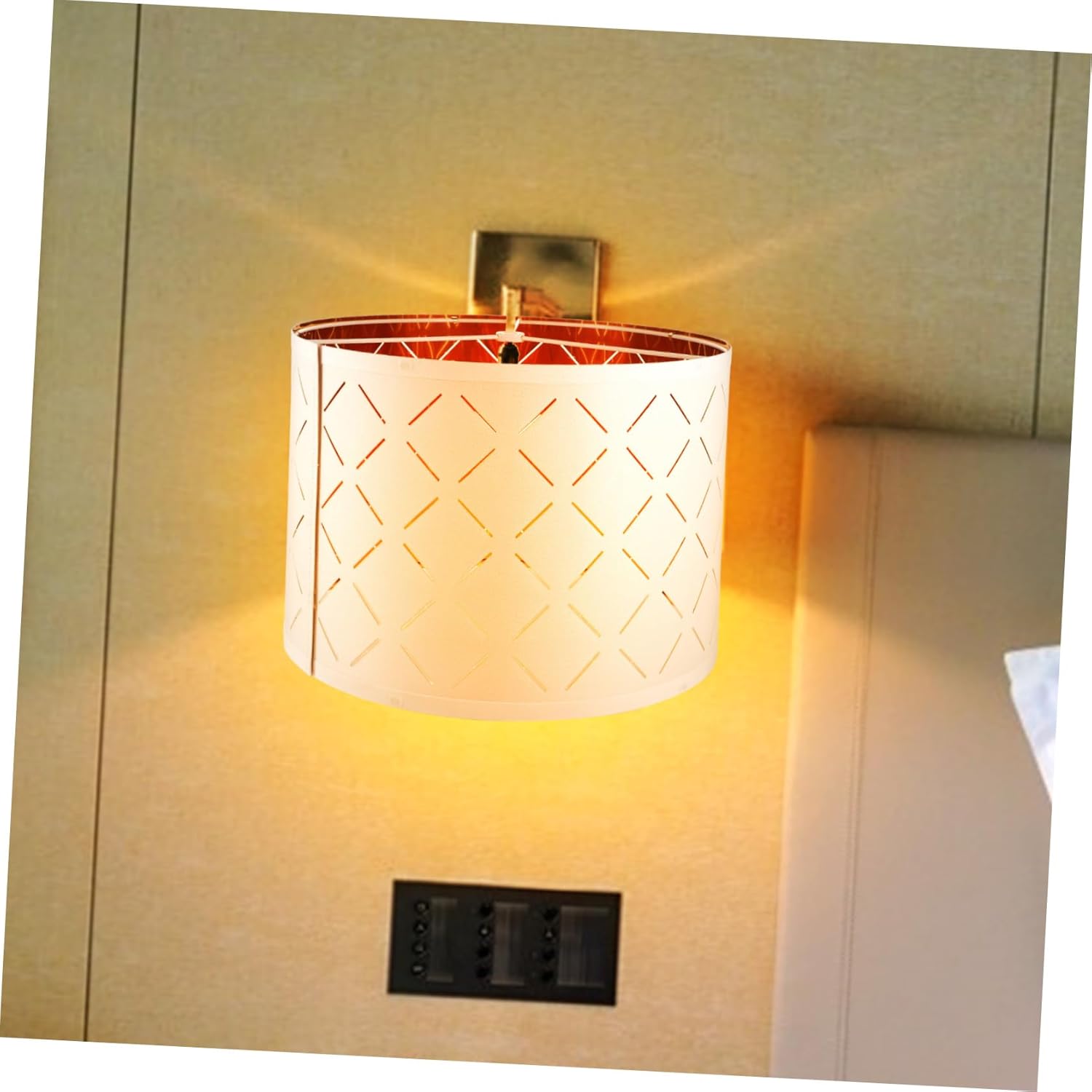 PRETYZOOM Table Lamp Chandelier Fabric Lampshade Minimalist Design Light Softening Vintage Home Decor