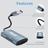 Vista 7 de Vanja Lector de tarjetas SD, adaptador de lector de tarjetas de memoria USB 3.0 de alta velocidad para SD, SDXC, SDHC, Micro SD, RS-MMC