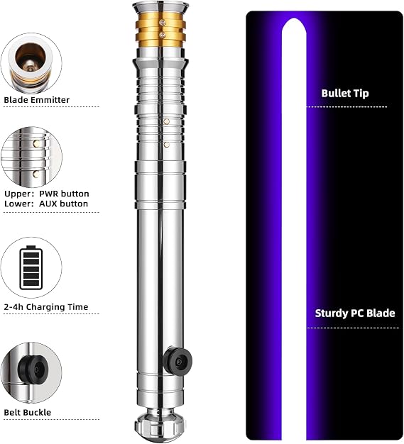Saberforms Lightsaber Dueling Light Saber with 12 RGB Colors 16 Sound Fonts and Motion Control, Force FX Lightsabers with Premium Metal Handle and Replaceable Blade, Light Sabers for Adults, Kids