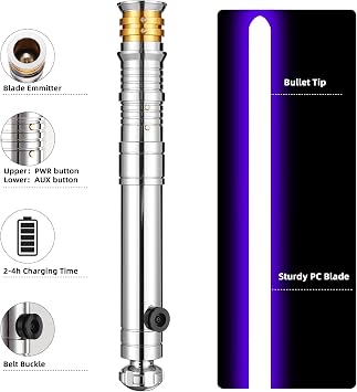 Saberforms Lightsaber Dueling Light Saber with 12 RGB Colors 16 Sound Fonts and Motion Control, Force FX Lightsabers with Premium Metal Handle and Replaceable Blade, Light Sabers for Adults, Kids