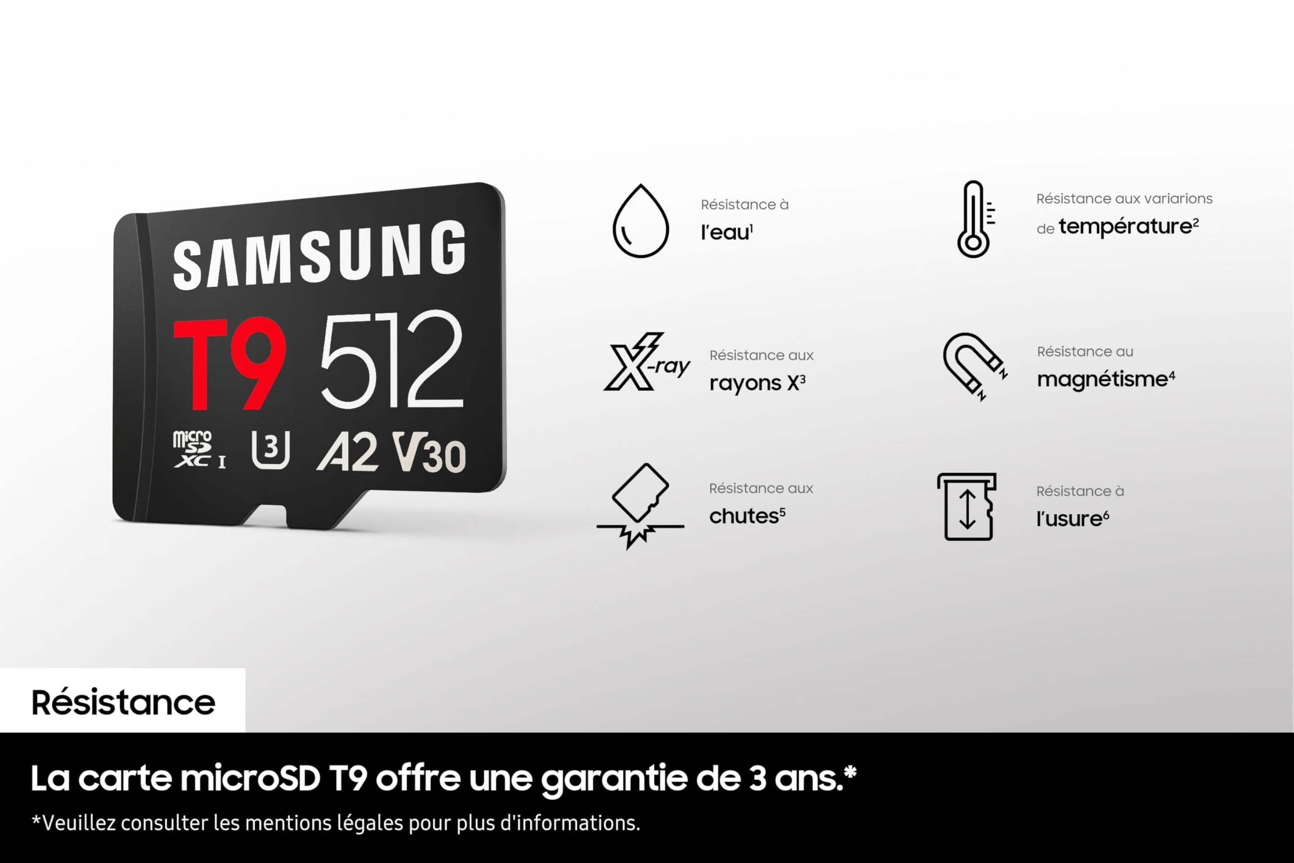 Samsung T9 Carte microSD, 128 Go, Carte mémoire pour Drones, caméras d'action et caméras 360°, UHS-I U3, Full HD & 4K UHD, 200 Mo/s en Lecture, 130 Mo/s en écriture, MB-MH128T/WW