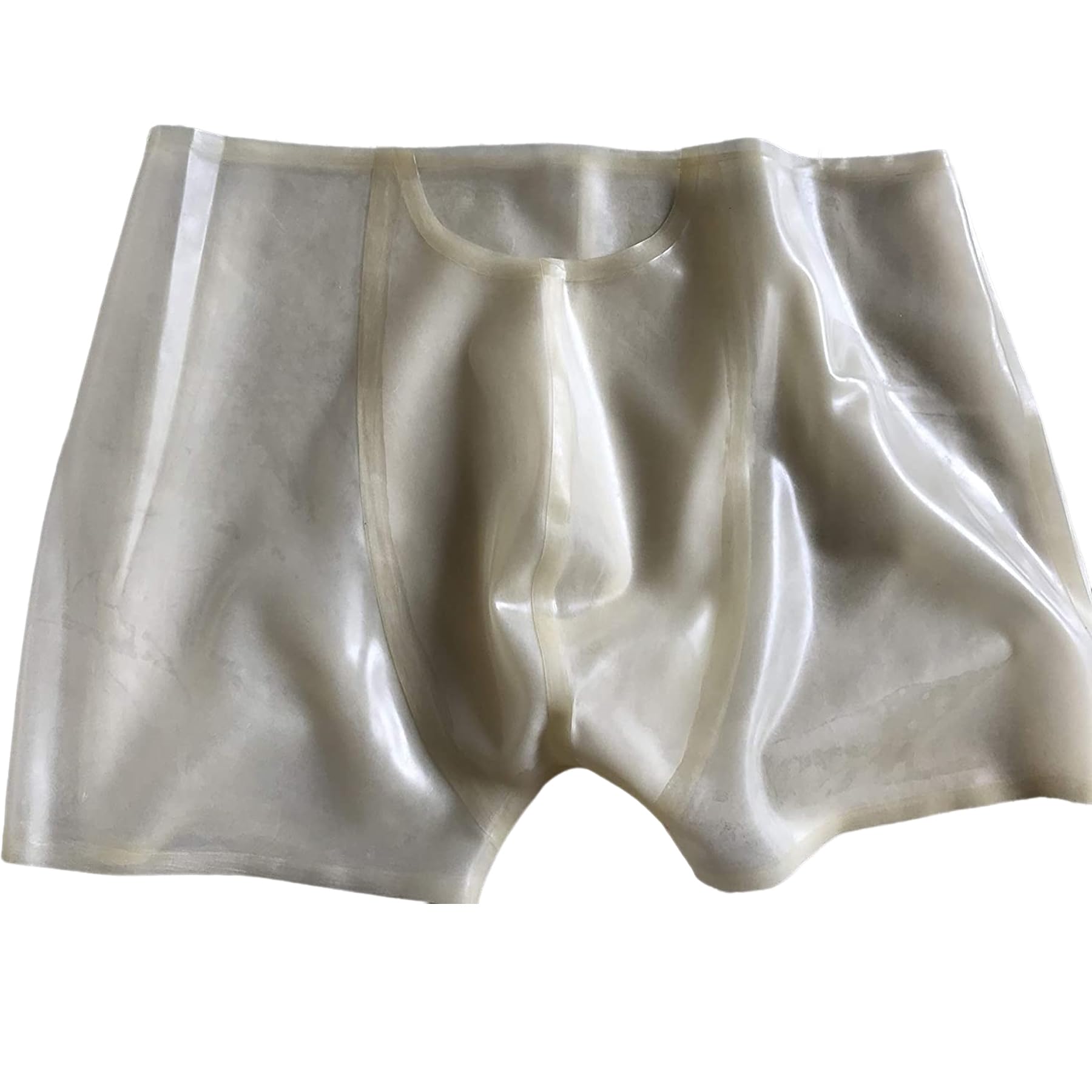 MFMYEE Hommes Transparent Fait à la Main Épaissir Latex Fétiche Exotique sous-vêtements Hommes Slips Shorts