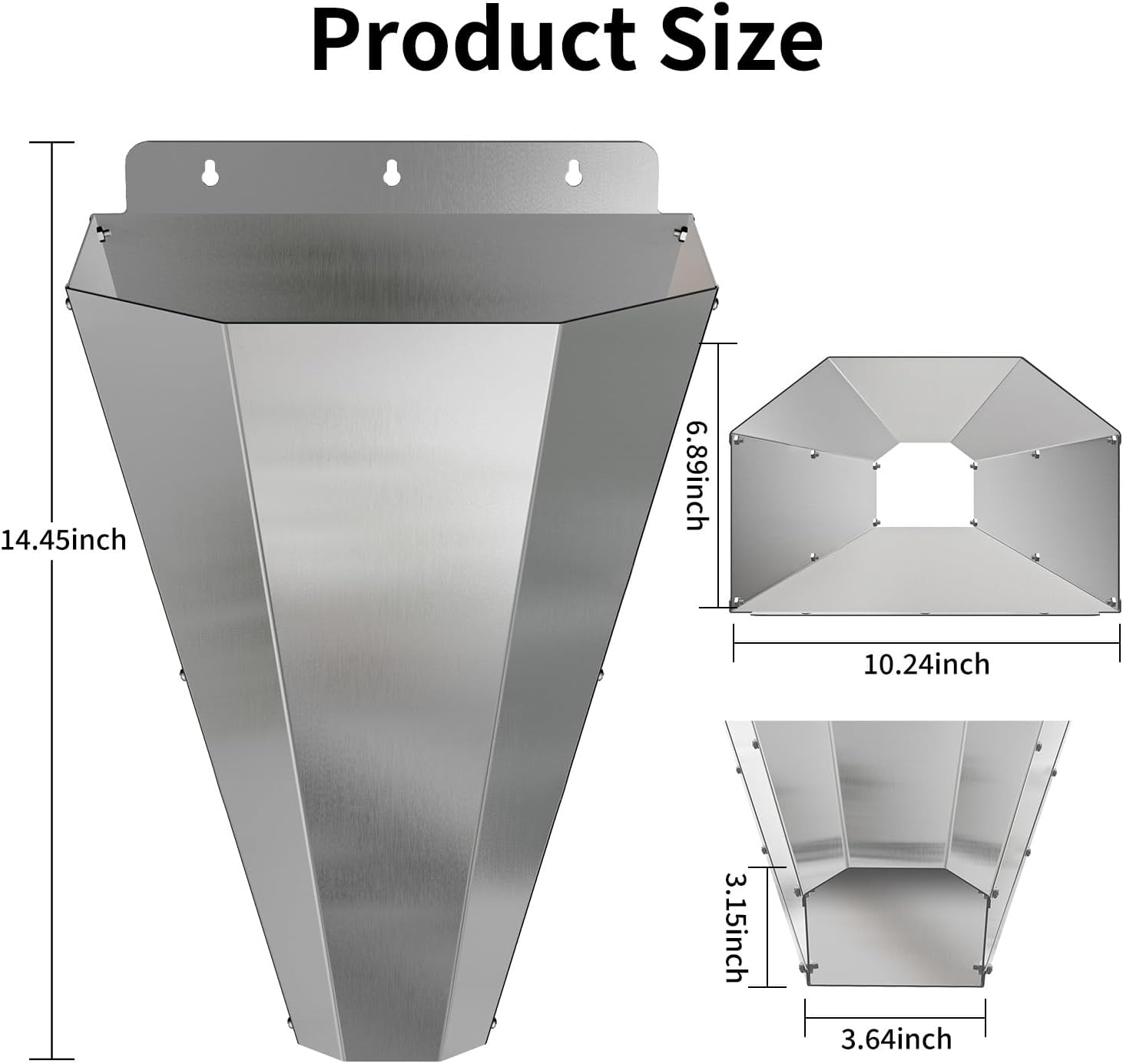 Medium Chicken Kill Cone for Butchering 3 Pack, Stainless Steel Killing Cones with 2 Pairs of Safety Gloves, Flat-Back Design, for Chickens, Ducks, Turkeys & Poultry up to 8 lbs (Silver)