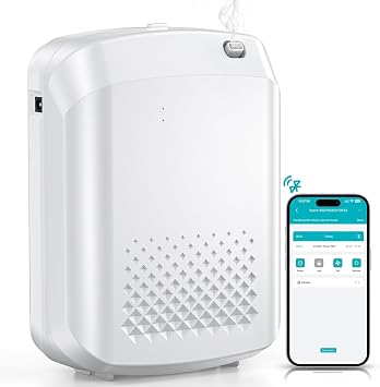 Waterless Essential Oil Diffuser for 3000 Sq.Ft Large Room, Professional Room Scent Diffuser for Bluetooth App Control, 400ML Large Oil Diffuser for Home Office Spa Hotel Gift, White