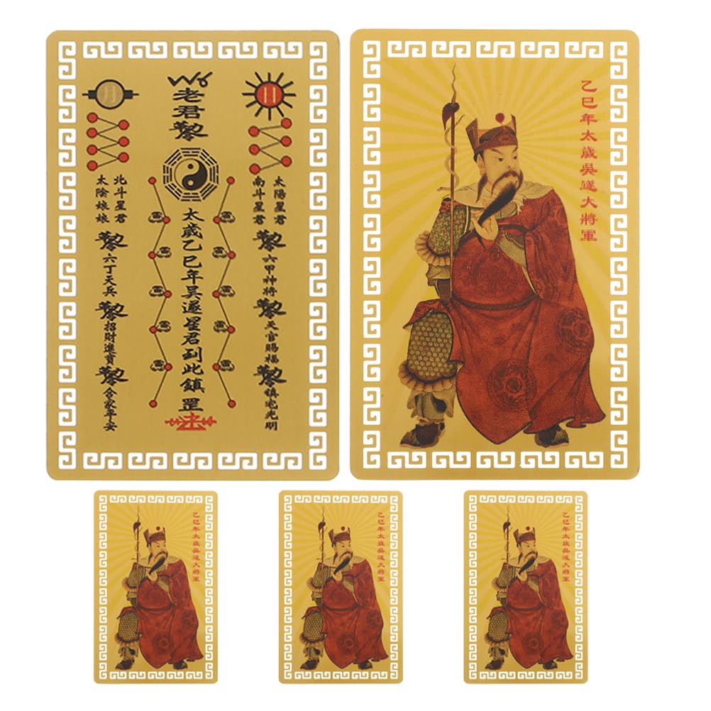 5 pz Tai sui Carta Oro Taisui Cinese Amuleto Carta Fortunato Feng Shui Ornamenti Decorazioni Cinesi Amuleto Decorazione di Stile Benedizione