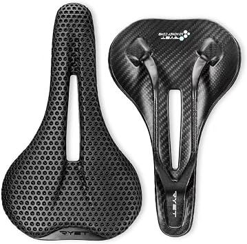 3D Printed Carbon Fiber Bike Saddle,Breathable/Waterproof/Light Unisex Cushion Seat for BMX, MTB & Road-BlackFull Carbon Fiber&Nylon