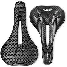 3D Printed Full Carbon Fiber Motorcycle Saddle Breathable Waterproof Lightweight Uni Cushion Seat for BMX MTB Road Black |  3D MTB XC BMX 0.2