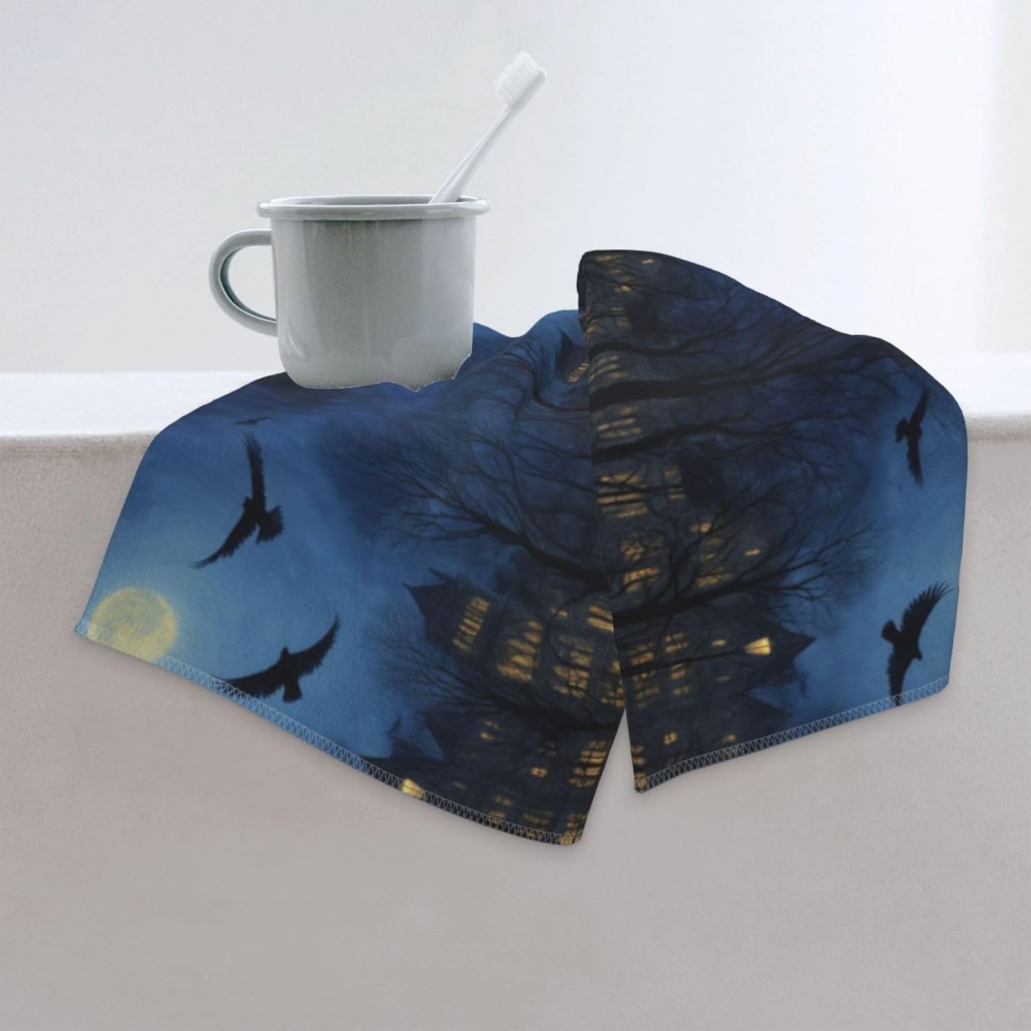 Night Sky Print Hand Towels for Kitchen, Decorative Bathroom Towels Decor Farmhouse Cute for Men Women Gifts