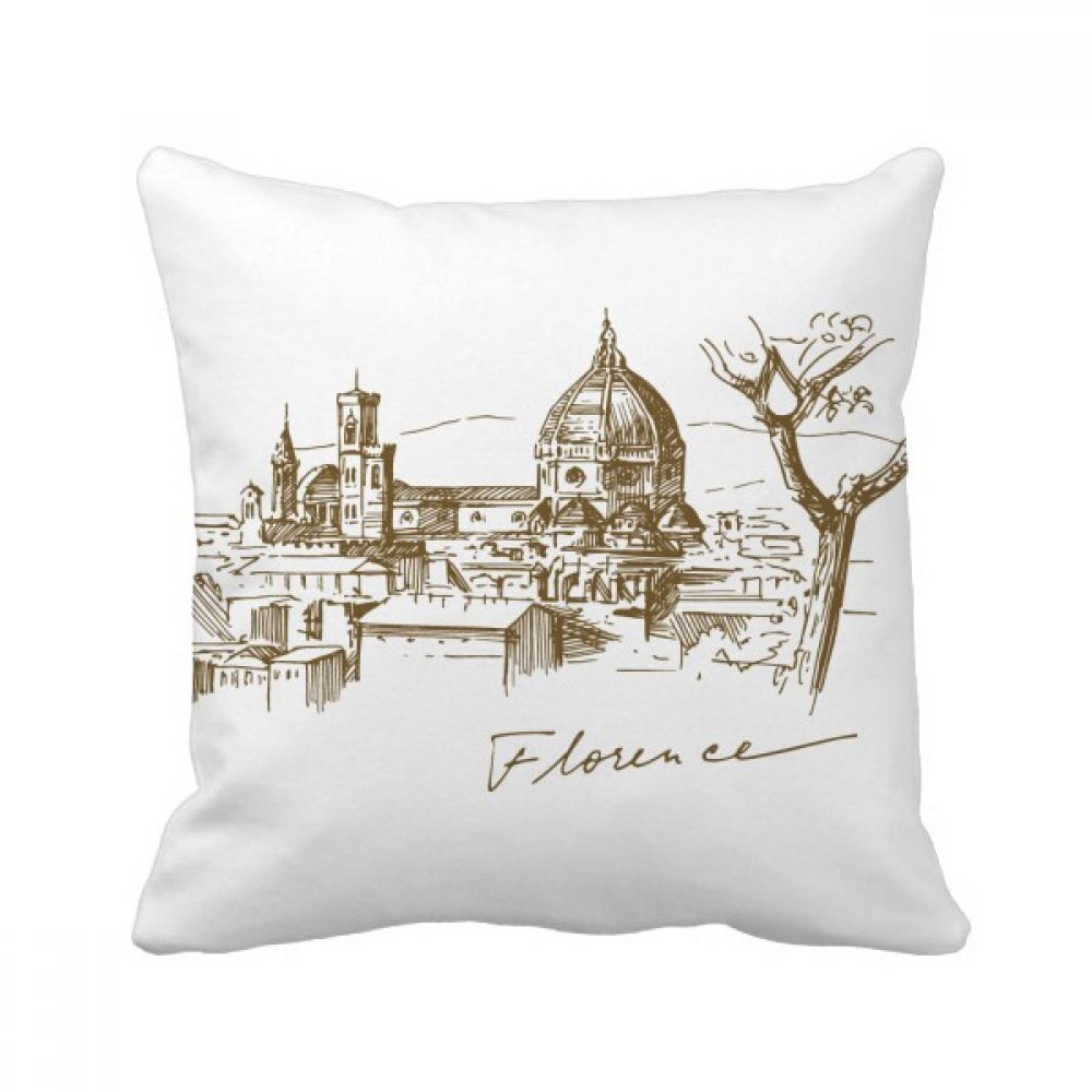 Coussin Rome de décoration 40x40cm oreiller multicolore motif monument italien pour canapé