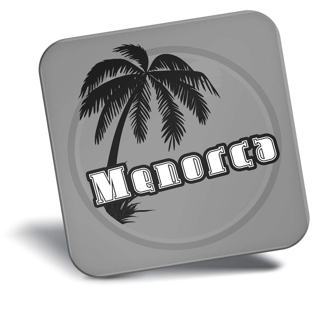 Destination Vinyl Ltd Fridge Magnet Bw - Menorca Sunset Travel Holiday Stamp #40649