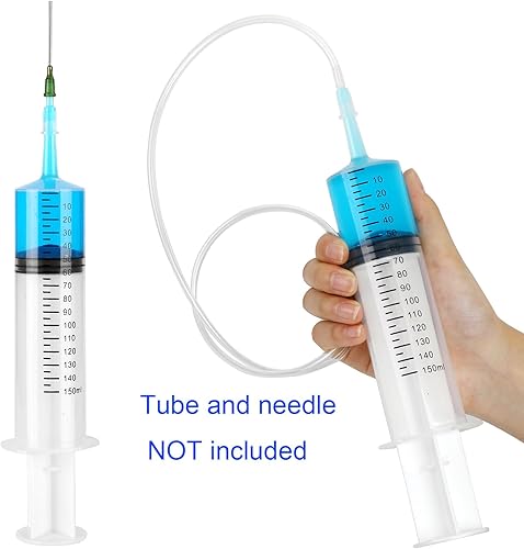 Miniatura 5 de Paquete de 5 jeringas de plástico reutilizables de 5.1 fl oz empaquetadas individualmente para laboratorios científicos y dispensación de múltiples
