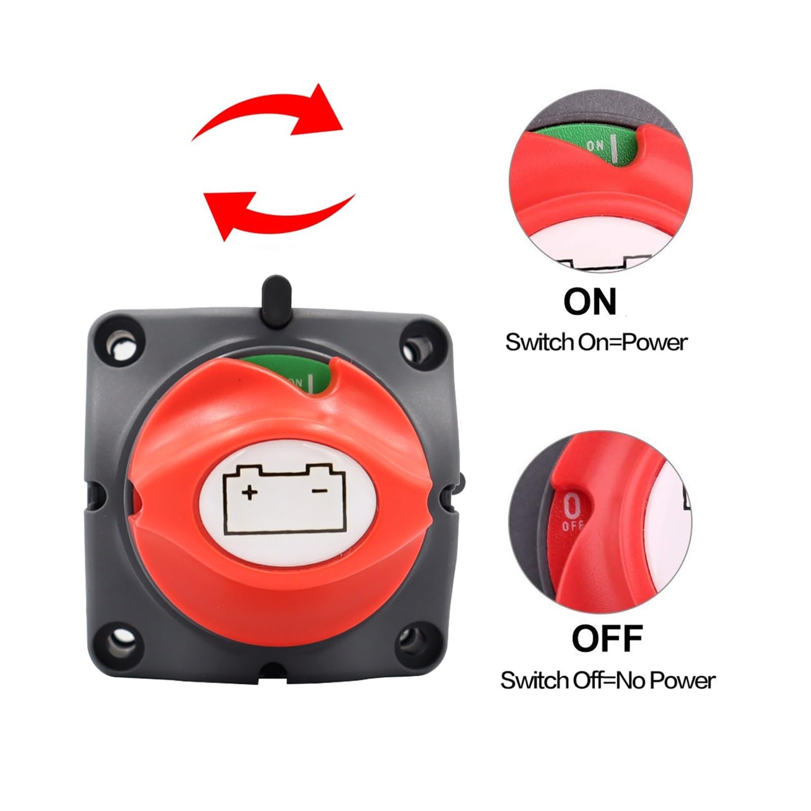 Auto wyłącznik akumulatora 12V 24V Marine 200A 300A podwójna bateria przełącznik masowy 2 pozycja wyłącznik odcinający łódź samochodowa (Color : Packaged three)