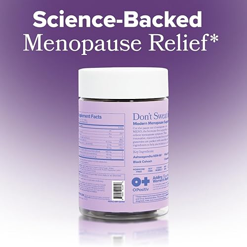 Miniatura 8 de O Positiv MENO - Gomitas para la menopausia, 30 porciones (paquete de 3)  Suplementos sin hormonas para mujeres con cohosh negro y ashwagandha