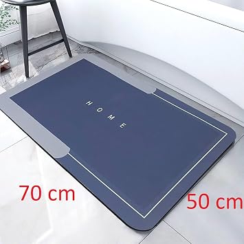 Banyo Paspası-Süper Emici-Kaymaz Tabanlı Banyo Ve Abdest Paspası Kare Mavi 50 * 70