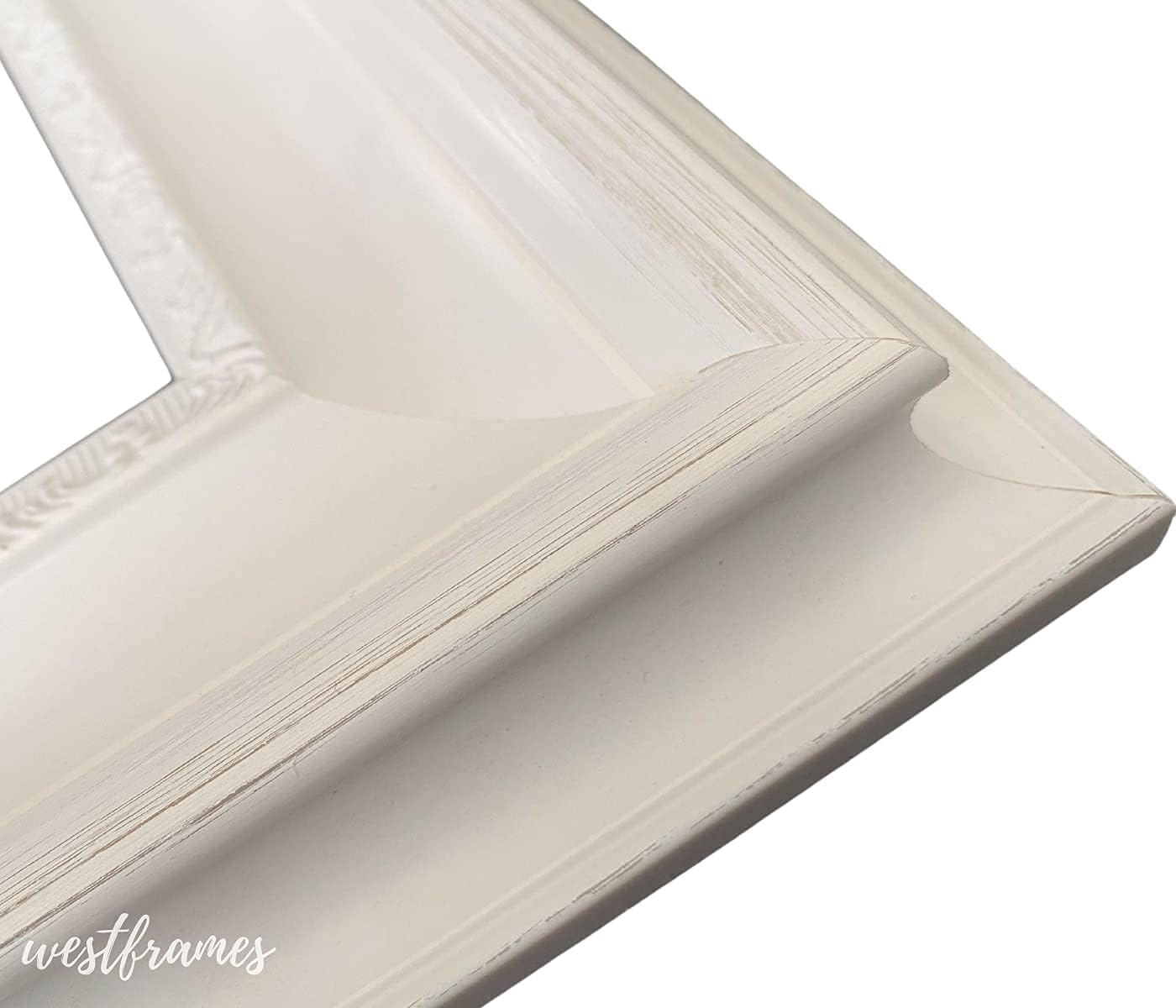 West Frames Stella Modern Vintage Ornate Wall Picture Frame 3" Wide (White, 16" x 20" Empty Frame Only, No Plexiglass)
