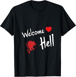 Welcome Hell Gensokyo Relaxed Unisex Anime T-Shirt - Black - Small
