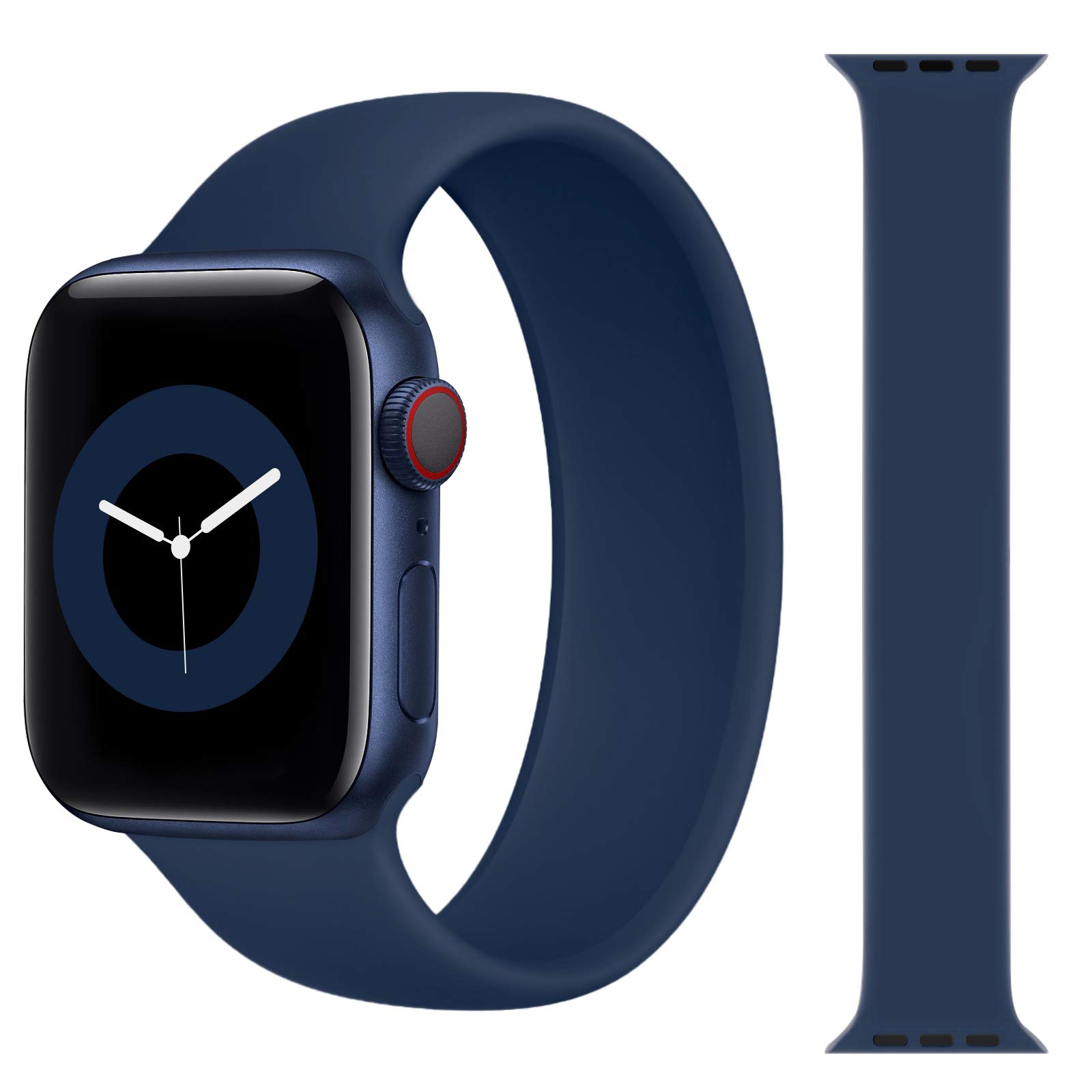 JIELIELESolo Loop Strap Compatible with Apple Watch Band 38mm 40mm 42mm 44mm, Sport Elastics Silicone Apple Watch Bands Women Men, Replacement Wristband for iWatch Series 6 5 4 3 2 1 SE (S M L)