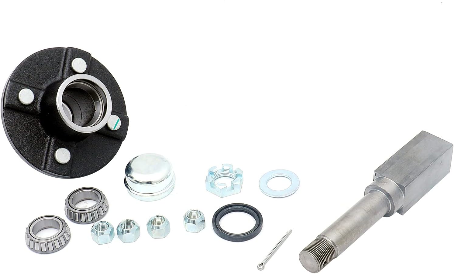 UCUT Trailer Hub Kit,4Bolt On 4 Inch Hub Assembly