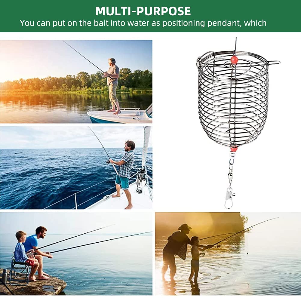 Set 6 Pasturatori Da Pesca Con 20 Anti-Groviglio - Feeder 10g-60g Per Esche - Foto 7