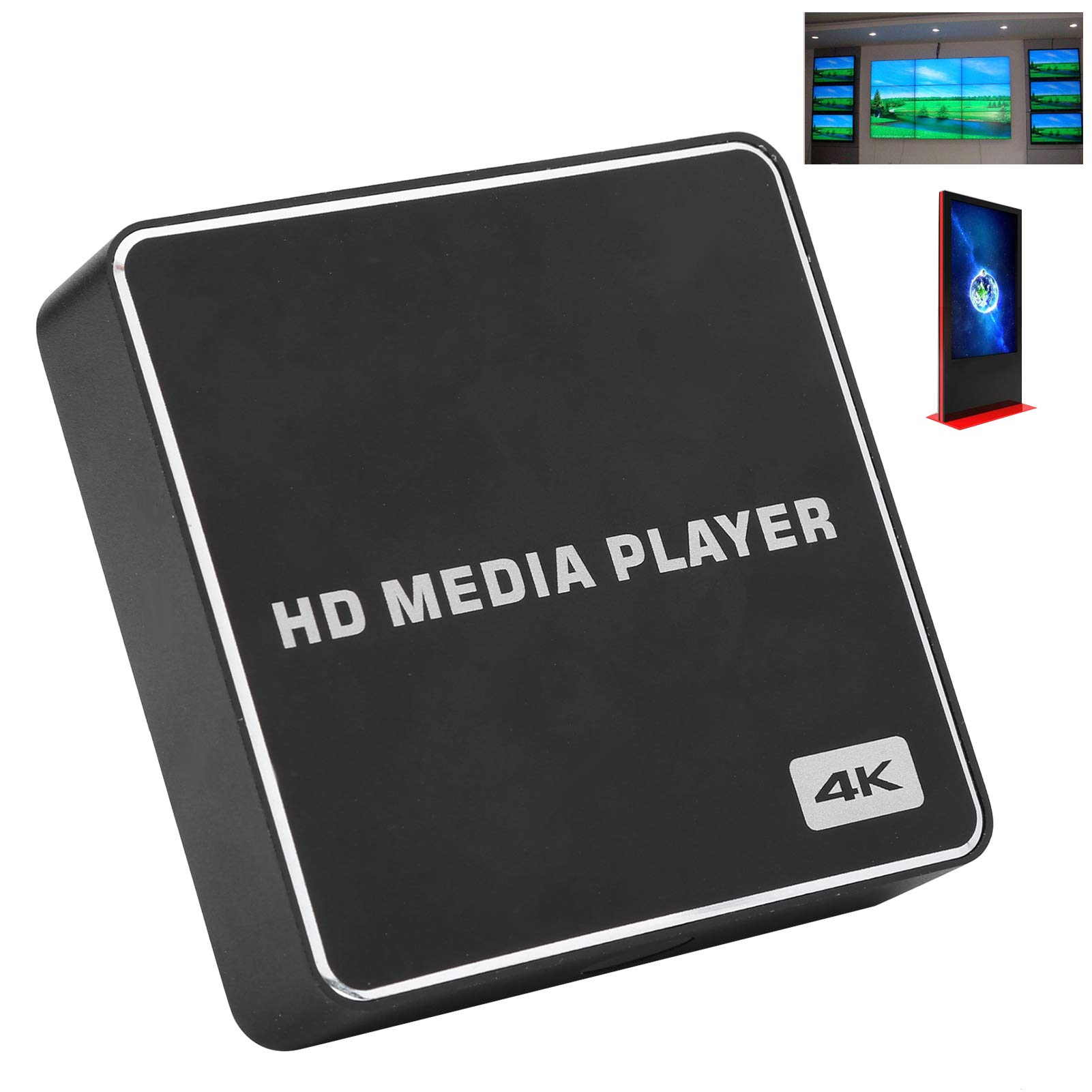 Lettore multimediale 4K con Telecomando, Lettore MP4 Digitale Portatile Mini 1080P Full-HD Ultra Media Player, Supporto HDMI, AV, HDR, Orizzontale, per Video, Foto, Musica(Me)
