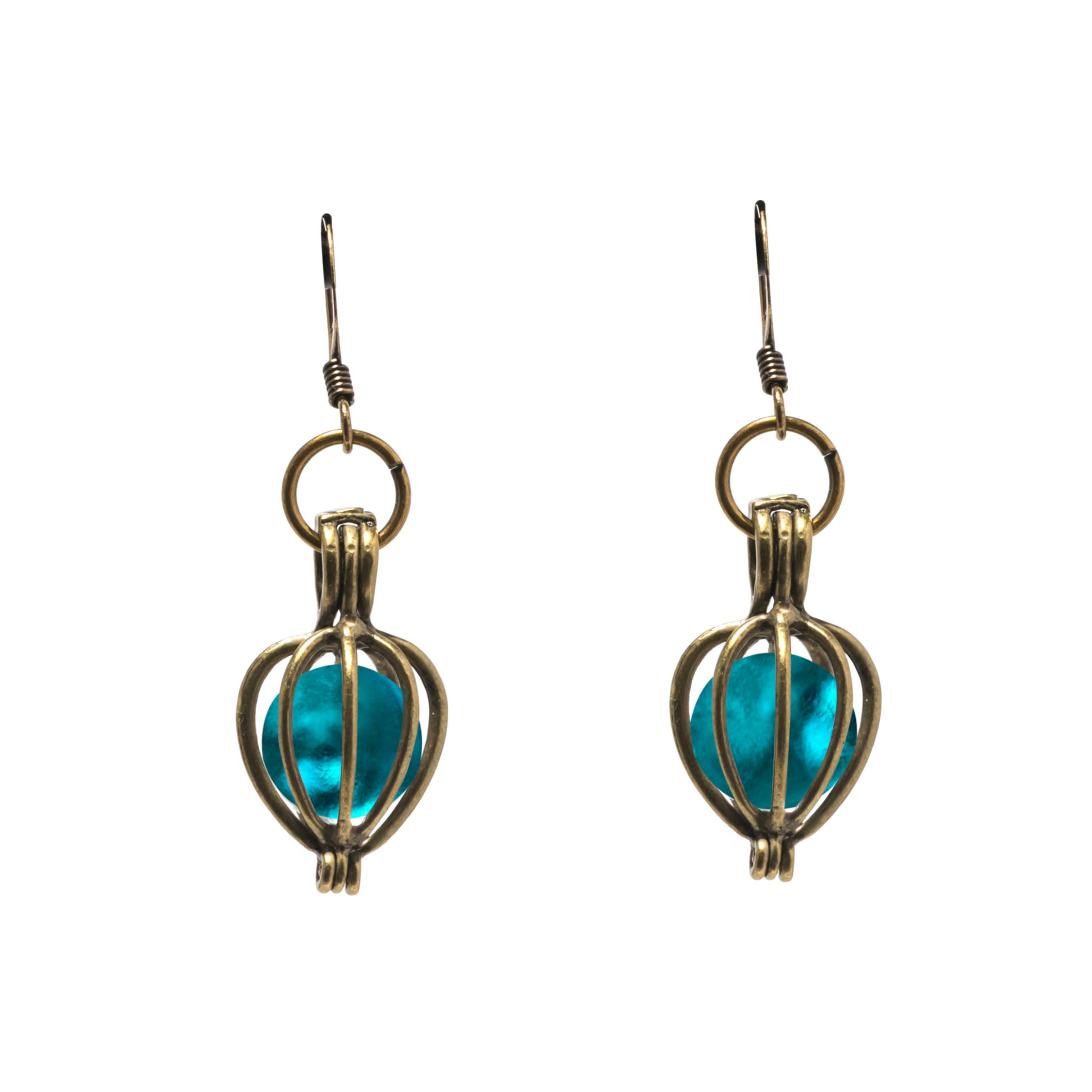 Bottled Up Designs Handmade Brass Drop Earrings