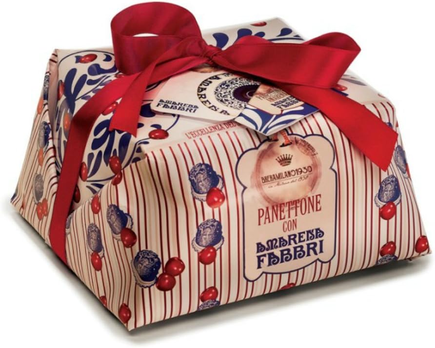 BreraMilano Dedicati Fabbri Amarena Cherries Panettone by G Cova - Hand wrapped - 1000g