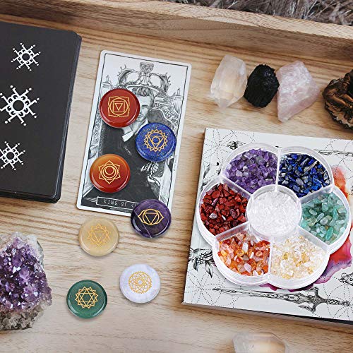 CrystalTears 7 Chakra Healing Crystal Stones Natural Reiki Healing Crystals Gemstones with Engraved Chakra Symbol Tumbled Polished Chakra Stone Kit for Meditation Crystal Therapy - Image 5