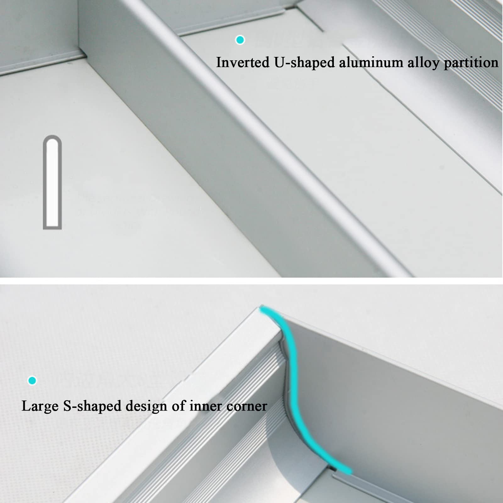 Bandeja para cubiertos Organizador de cajones grande Bandeja para cubiertos Caja de inserción de cajón con compartimentos Soporte para utensilios para el hogar Accesorios de cocina Caja de cubiertos