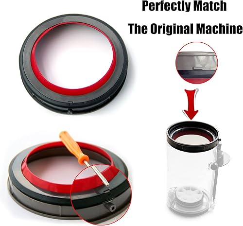 Miniatura 3 de Anillo de sellado v10 de repuesto para contenedores de polvo compatible con vasos de contenedores de la serie V10 SV12, pieza de repuesto número