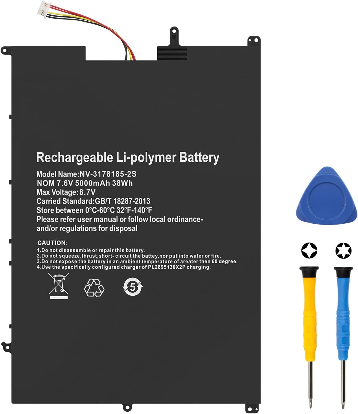 ANTIEE NV-3178185-2S Replacement Battery Compatible with Gateway GWTN141-5BL GWTN141-5BK GWTN141-1BL Digma EVE 15 P417 ES5063EW P418 ES5064EW Tablet PC 7.6V 5000mAh