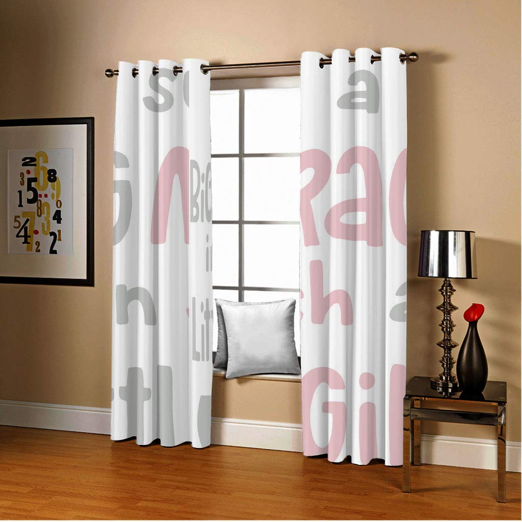 Gardinen Blickdicht Vorhänge 2er Set mit Ösen und Raffhalter, Morbuy 3D Drucken Modern Verdunkelungs Thermo Vorhänge Vorhänge-Set für Wohnzimmer Schlafzimmer Kinderzimmer (140x245cm *2,Buchstaben)