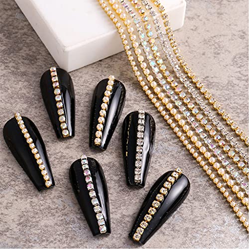 Gergxi Nageldekoration, 3D-Nagelketten, Nagelkunst-Zubehör, metallische Nagelketten, glitzerndes Design, Nagelschmuck… – Bild 4