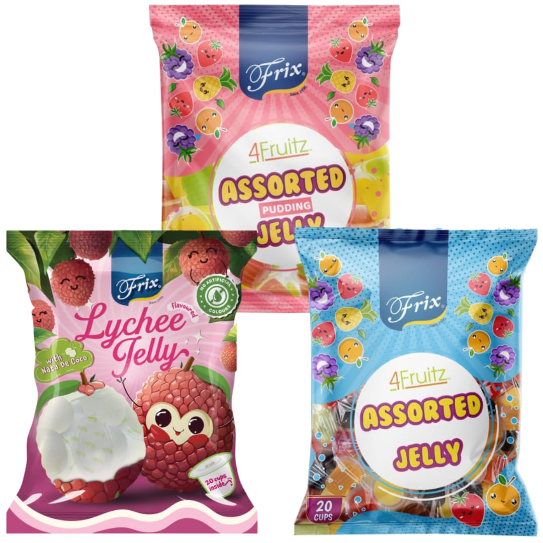 Frix Assorted, Pudding & Lychee Jelly & Smoothie Ice Pop - (4 Packs)