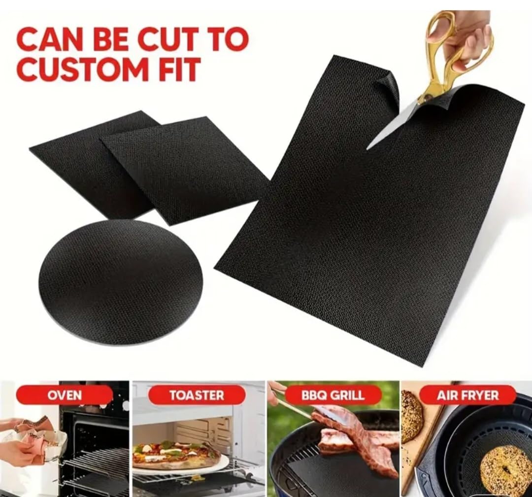Tappetino in Silicone per Forno, 2 pezzi 30X35 cm Tappetino Forno Riutilizzabile, Tappetino Silicone Forno Calore fino a 260°C, Ideali per BBQ Carne Pesce e Verdure