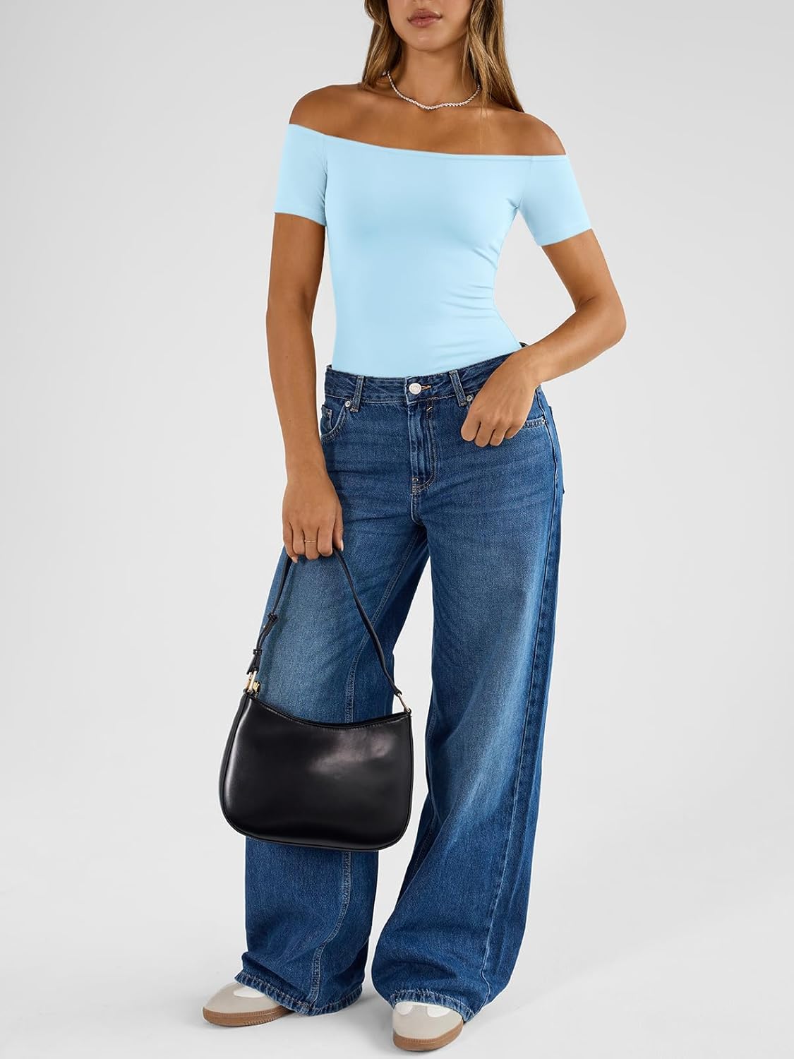 Trendy Queen Summer Off The Shoulder Tops for Women Going Out Short Sleeve Shirts Cute Y2K Sexy Basic Clothes 2026 Fashion - Image 6