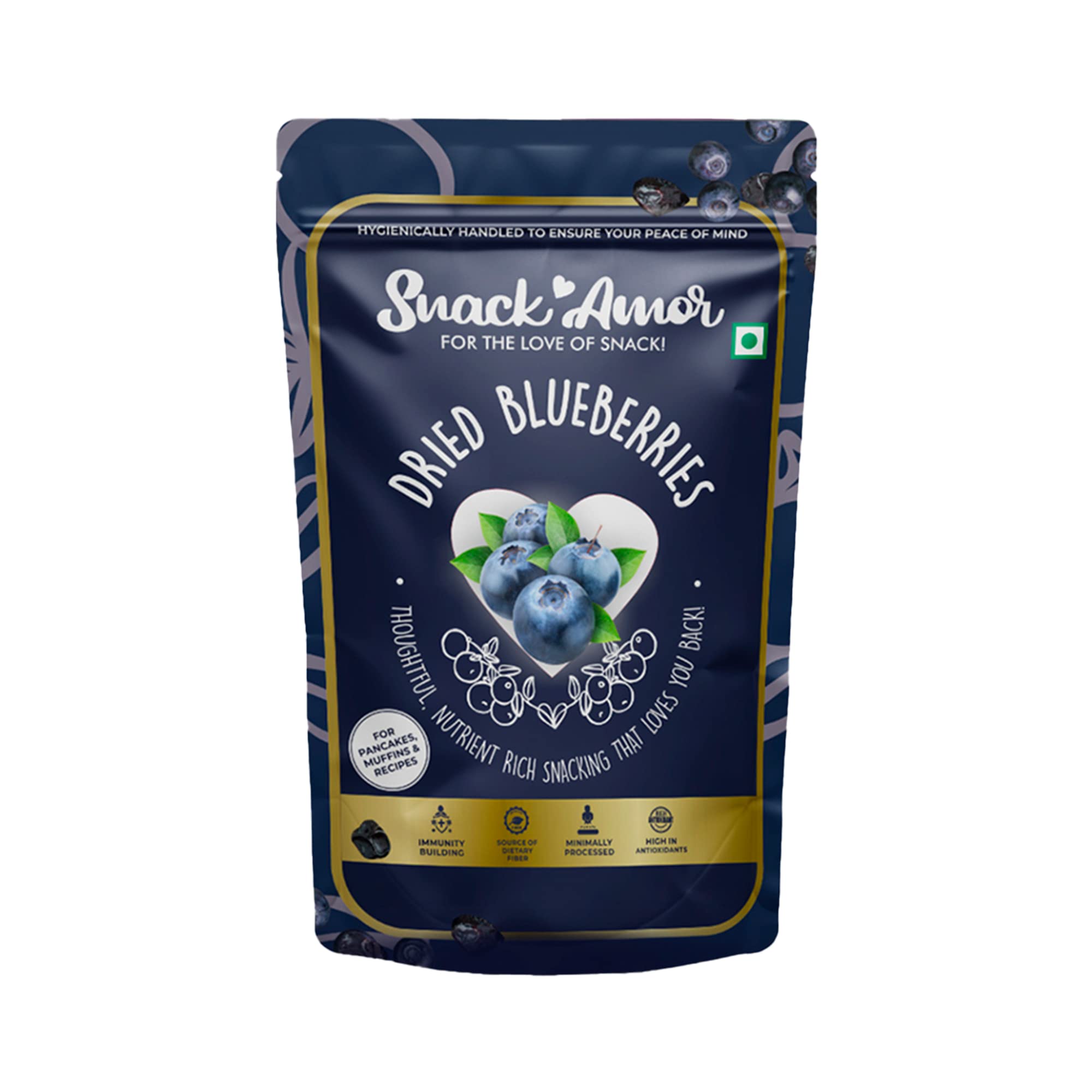 Dried Blueberry | Breakfast Cereal | Gluten Free + Non-GMO + Allergen Free | 100g