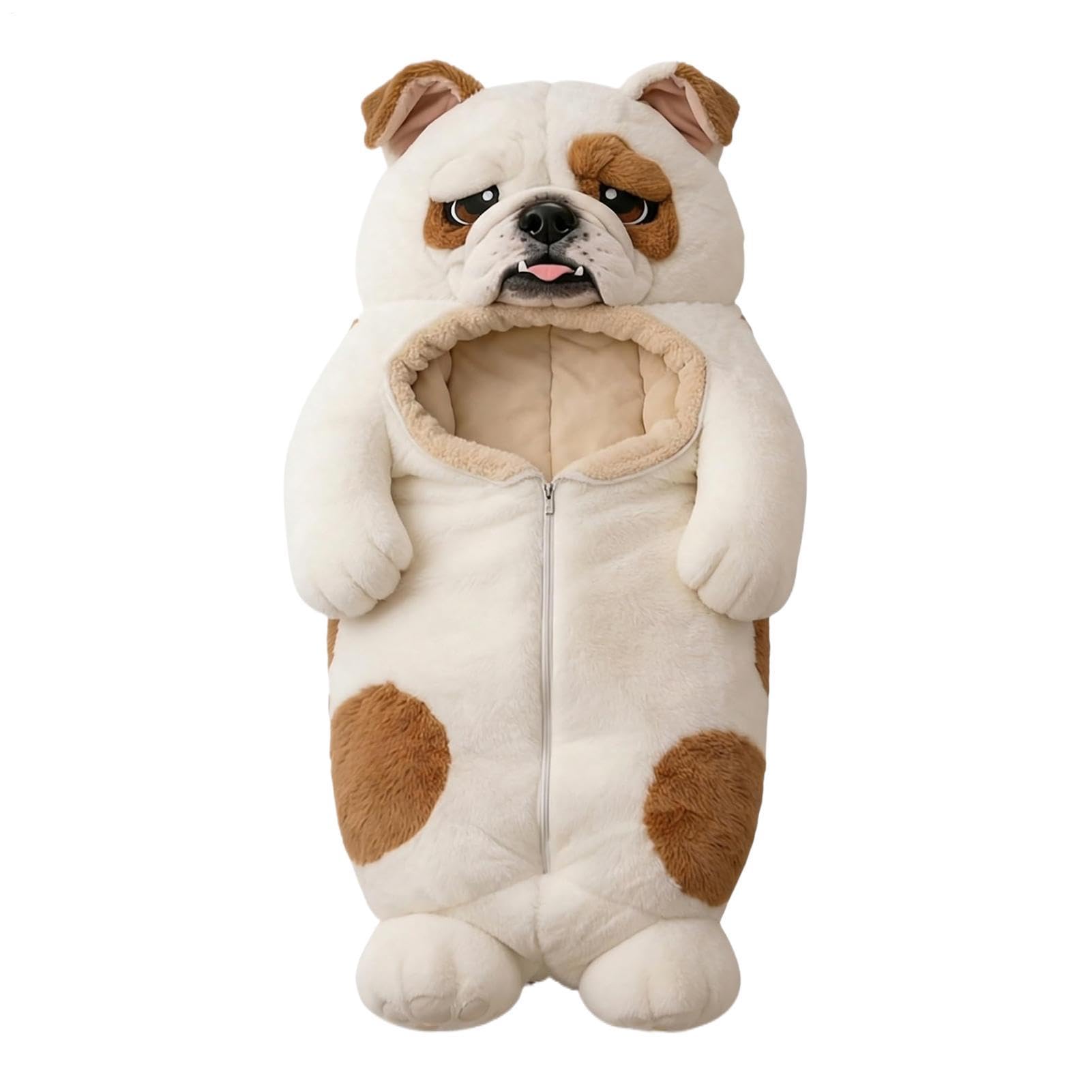 Saco de dormir para gatos de peluche con cojín | Saco de dormir de felpa para interior gato para personas