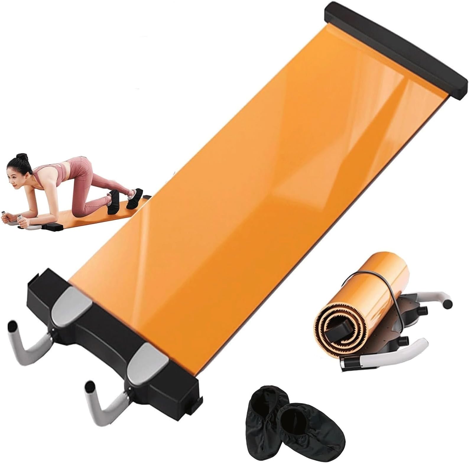 Slide Board Sports Sliding Mat, Indoor Skating Training Equipment, Yoga Fitness Sliding Mat for Working Out, Workout Board Abdominal Plank Training Mat, for Balance,Coordination, Core Training(1.4m)