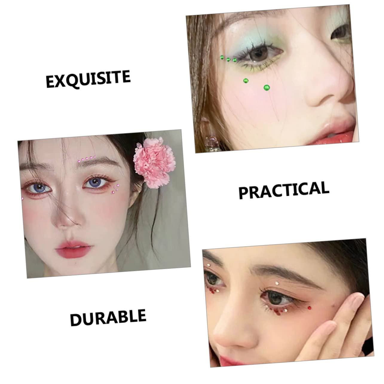 Healeved 24hojas Gemas Faciales Autoadhesivas Para Maquillaje Para Fiestas Bodas y Festivales